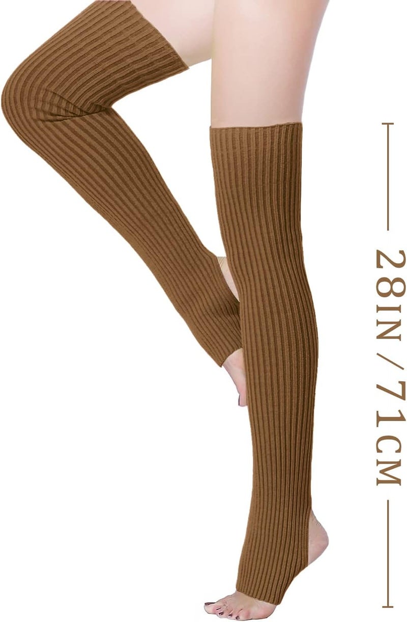 v28 Long Leg Warmer, Women’s Men 80s Party Ribbed Knit Dance Sports - Image 3
